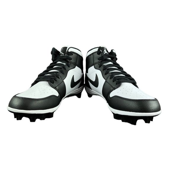 Nike Jordan 1 Mid TB Panda Black White Football Cleats FJ6805-100 Men's Sz 10-13 - Picture 8 of 9